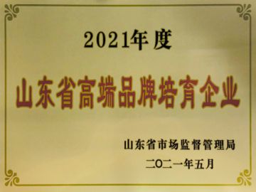 山東省高端品牌培育企業(yè)